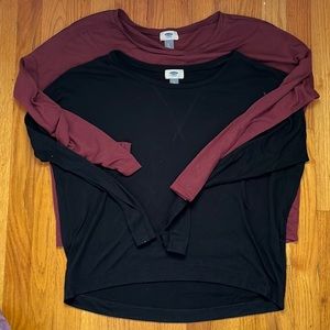 Two boxy Old Navy tops Large